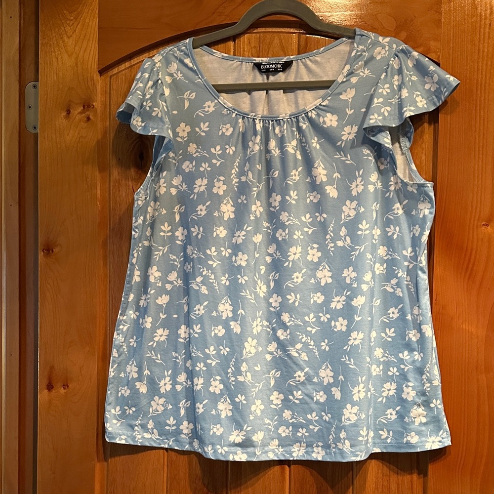 BloomChic Sky Blue Floral Blouse